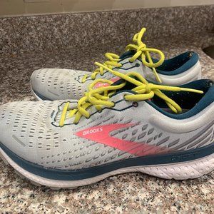 Brooks Ghost 13 Gray Pink Blue Running Shoes Women's 10 B Medium